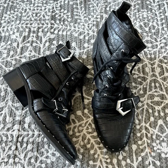 Steve Madden Black and Gray Buckle Lace-Up Boots Steve Madden Tayler Boot - Men main image 4